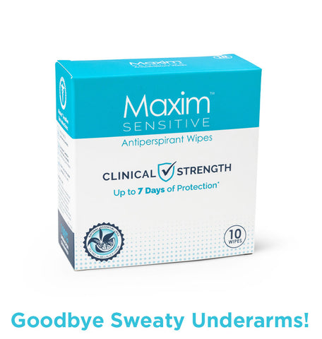 Maxim Sensitive Antiperspirant Wipes - 10 per box - 7 Day Protection